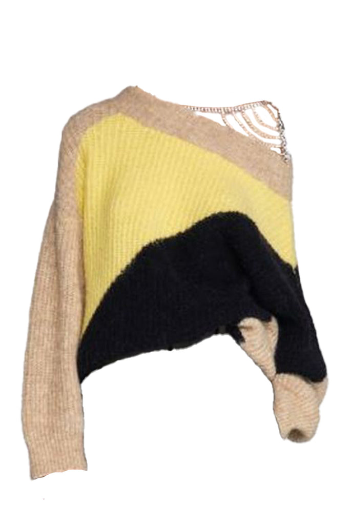 Colour-Block Wool Sweater