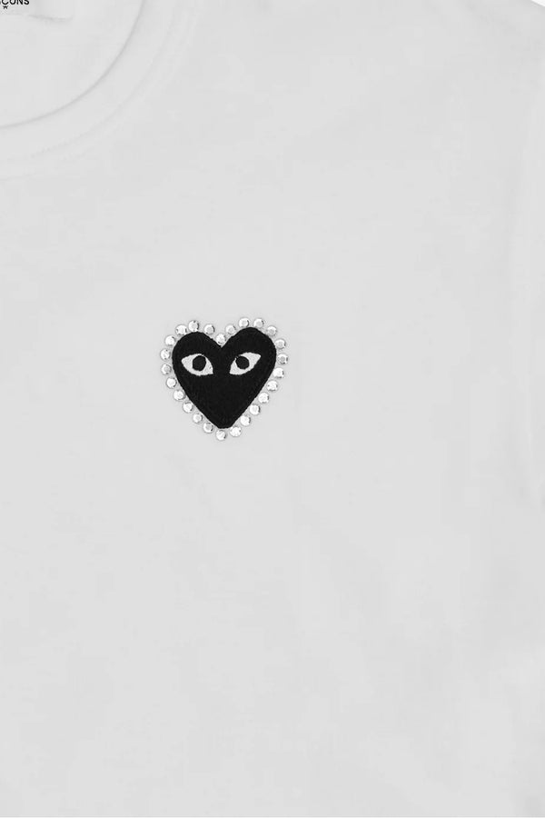 Small Black Rhinestone Heart Unisex Play T-Shirt