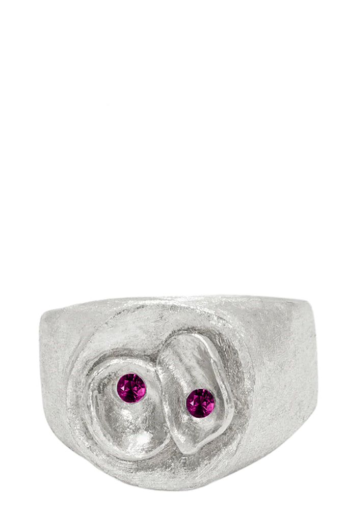 Twin Volcano Signet Pink Sapphire