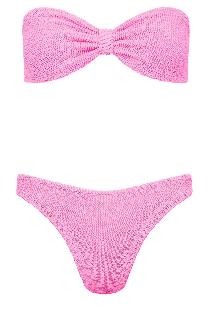 The Jean bandeau bikini in bubblegum color from the brand HUNZA G