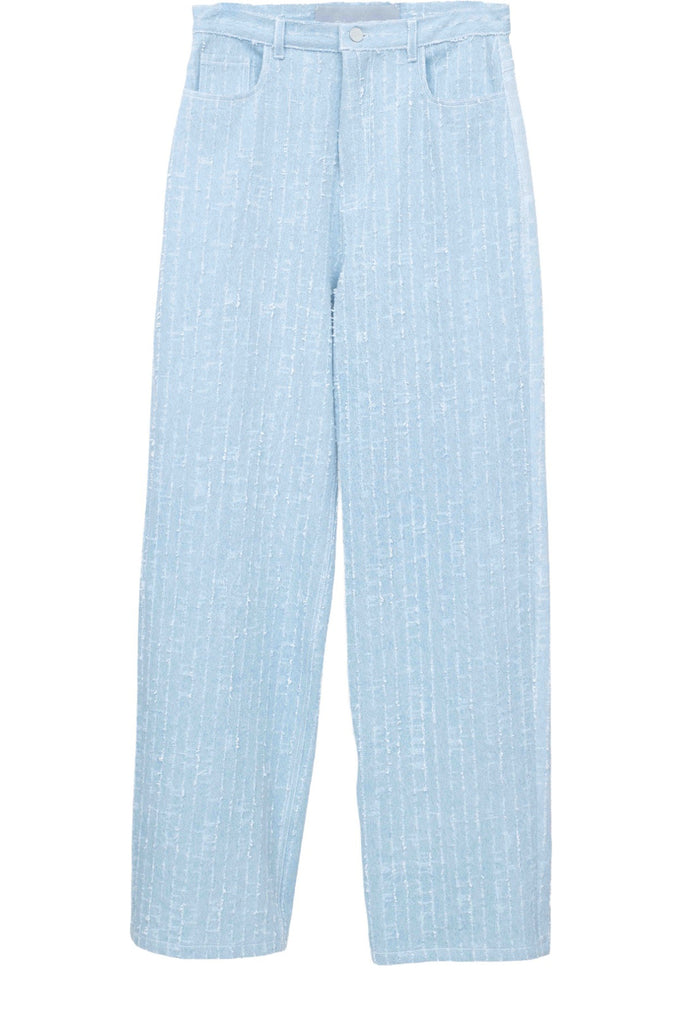 Jade Striped Distressed Denim Pants