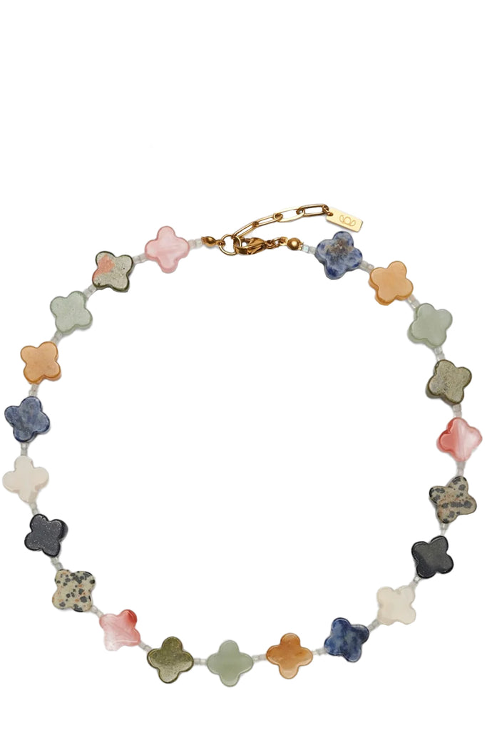 Gemstone Clover Necklace