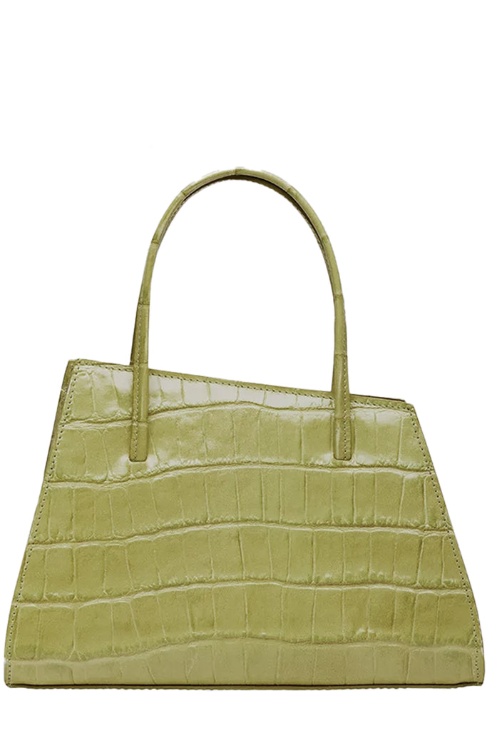 Slanted Mini Croc-Embossed Leather Handbag