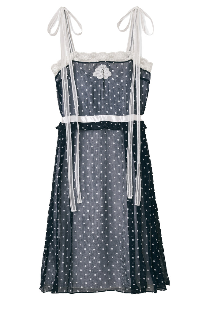 Ribbon Strap Chiffon Dress