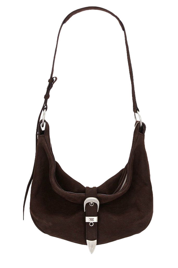 Belted Hobo Medium Nubuck Leather Bag