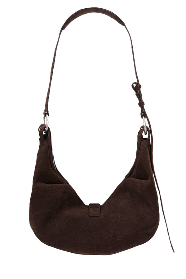 Belted Hobo Medium Nubuck Leather Bag