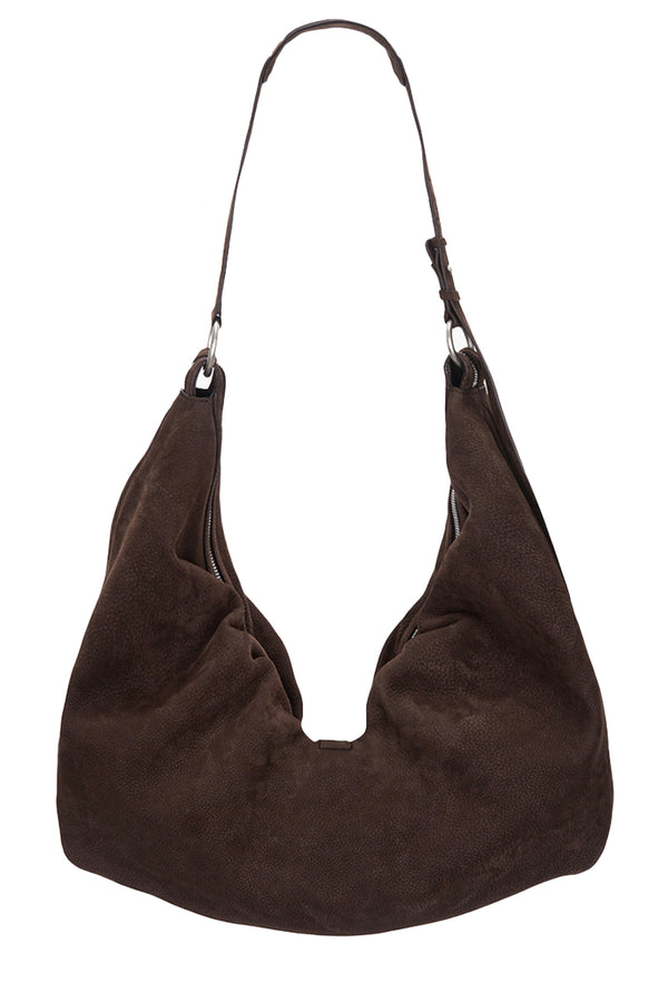 Belted Hobo Nubuck Leather Bag