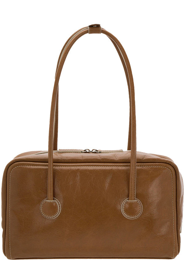Soft Boston Crinkle Leather Bag