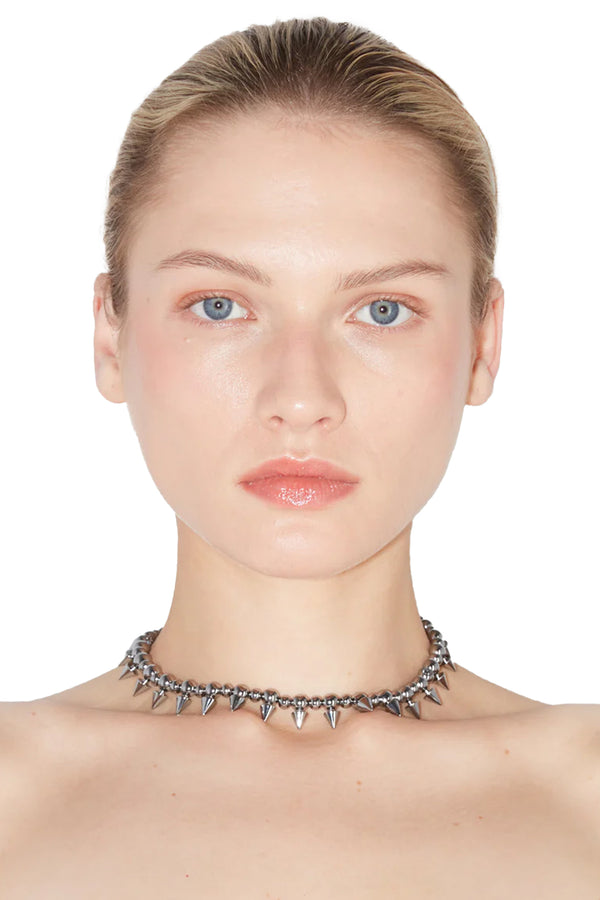 Ball Chain Spike Necklace