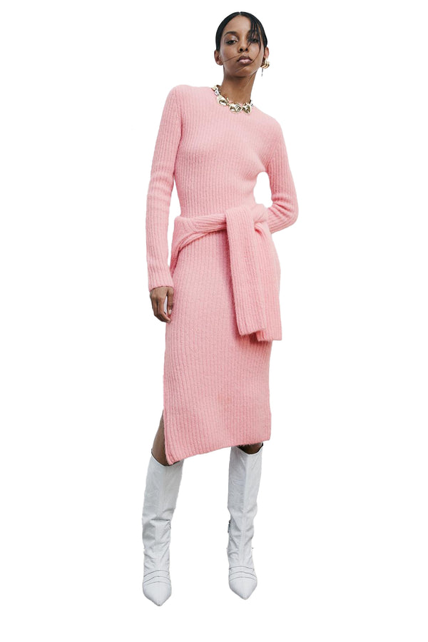 Knit Midi Dress With Slit