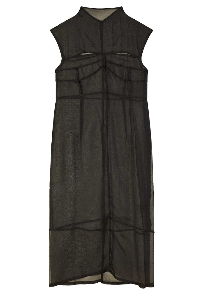 Silk Transparent Shift Dress With Slip Dress