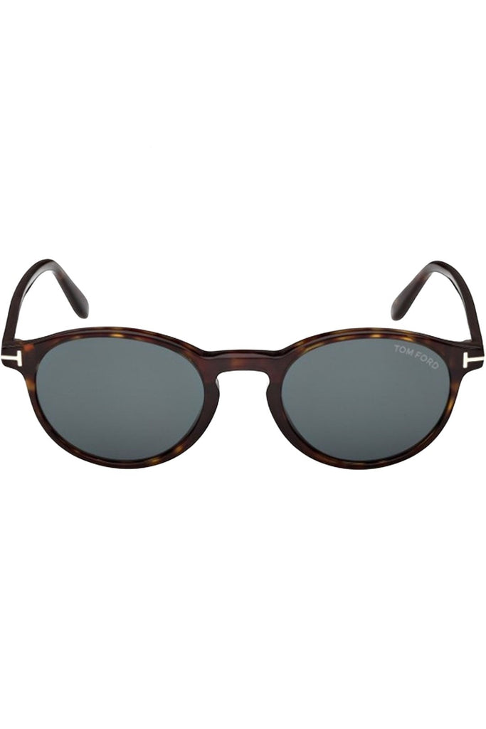 sparklemonde.com Tom Ford Prescott oval sunglasses in a classic tortoiseshell acetate frame with grey lenses.