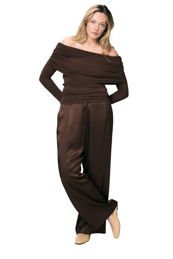 Cedar Straight Leg Satin Trousers