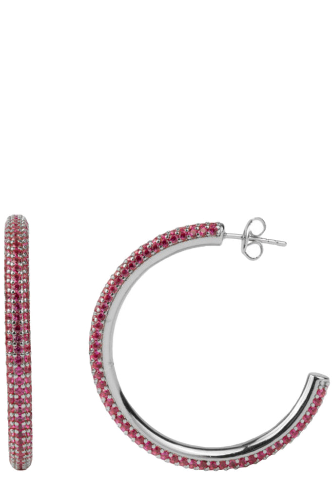 Kristályokkal díszített köralakú fülbevaló